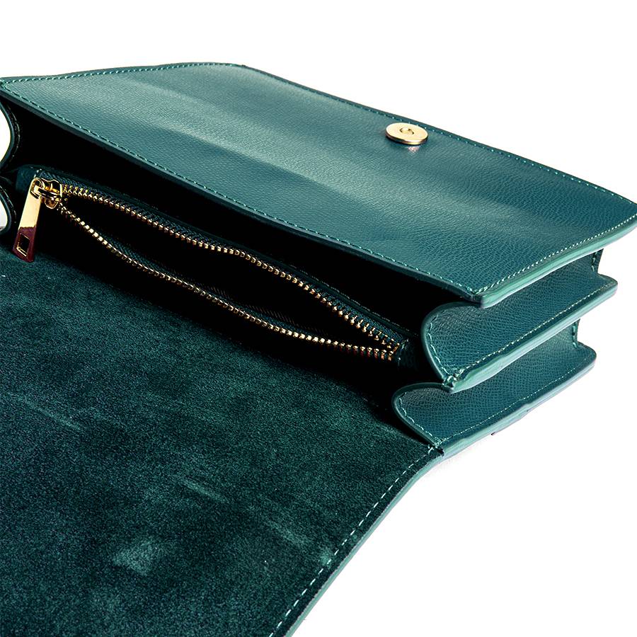 Laura Di Maggio LEA – Postina in pelle saffiano petrolio 2025