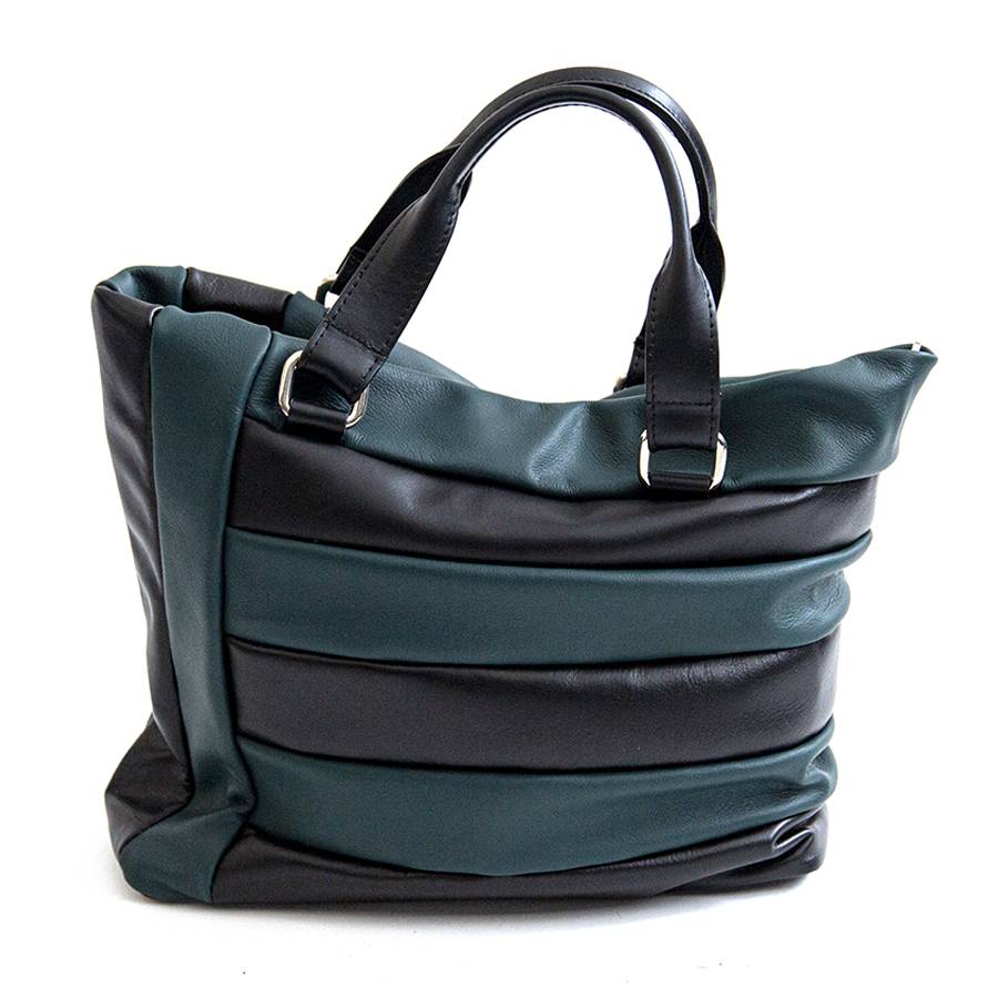 Laura Di Maggio TESSA TOTE – borsa in pelle nappa trapuntata petrolio Presa