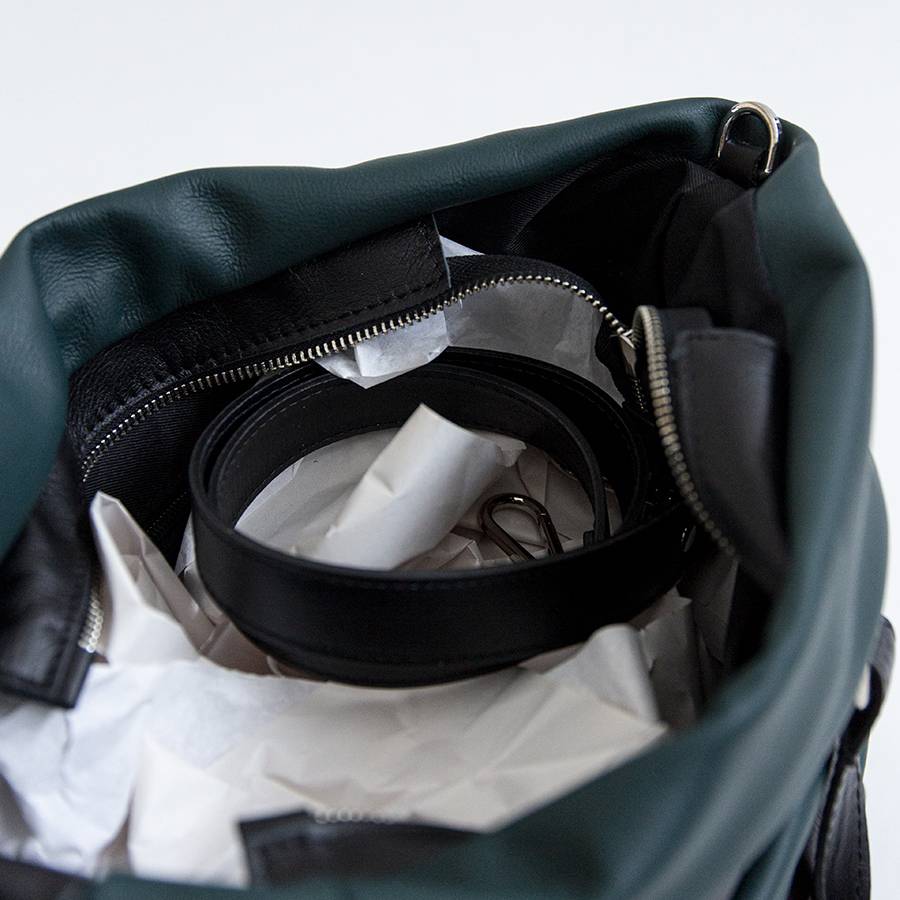 Laura Di Maggio TESSA TOTE – borsa in pelle nappa trapuntata petrolio Presa