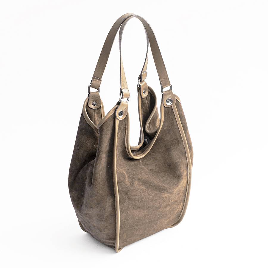 Laura Di Maggio CLEA – Sacca in camoscio e pelle taupe Vendita Economica