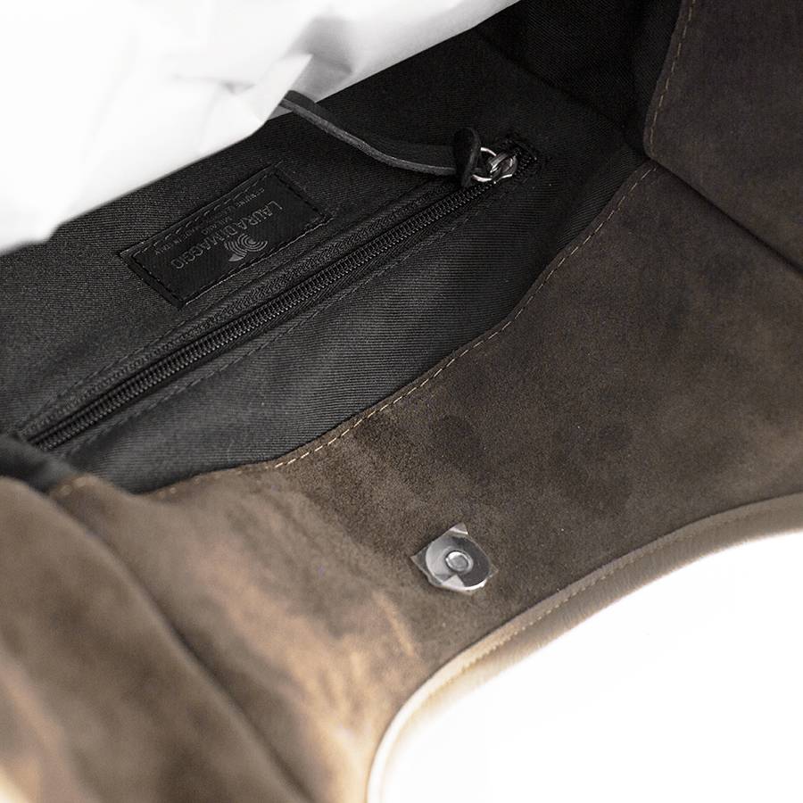 Laura Di Maggio CLEA – Sacca in camoscio e pelle taupe Vendita Economica