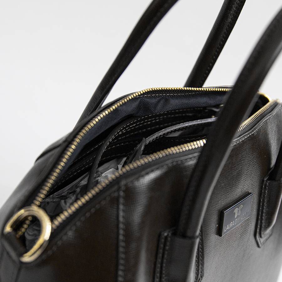 Laura Di Maggio ZAIRA – bauletto in palmellato nero Offerta temporanea