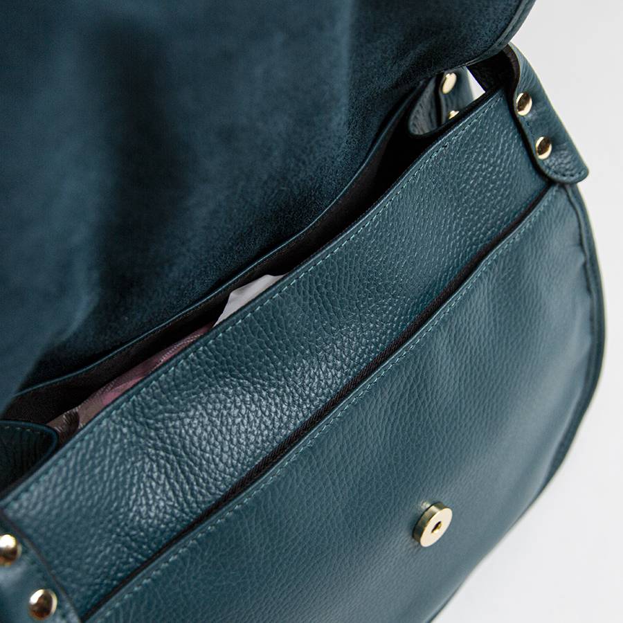 Laura Di Maggio SADDLE – postina in pelle e camoscio petrolio Super Saving Price