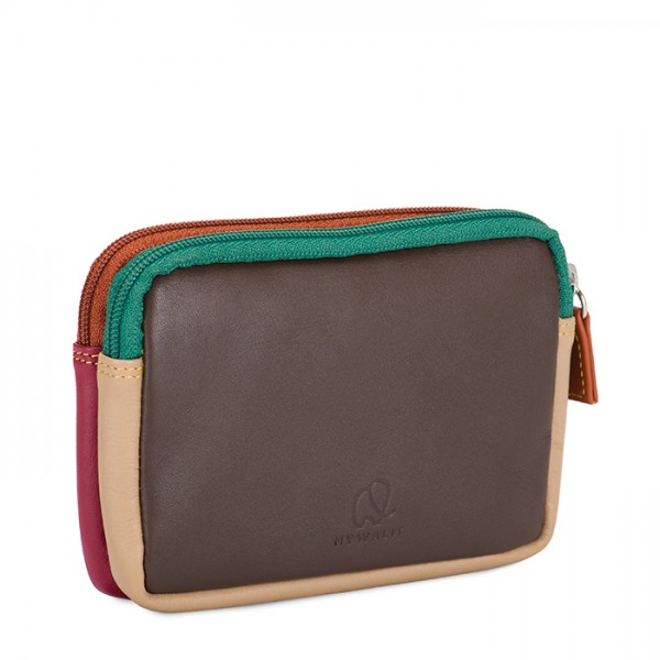 Mywalit Portafoglio/Astuccio in Pelle con doppia Zip Bosco Nuova