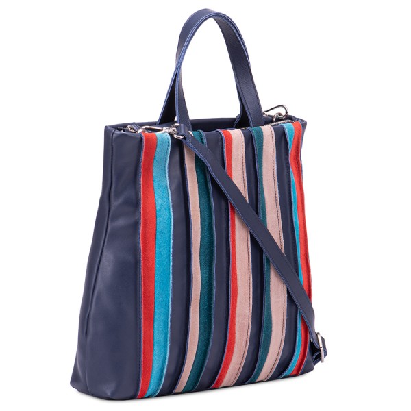 Mywalit Borsa Shopper Laguna in pelle e camoscio Blu Novità