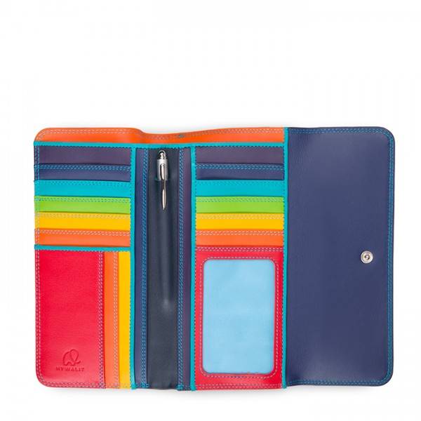 Mywalit Portafoglio a tre ante con zip Black Pace Consegna Veloce