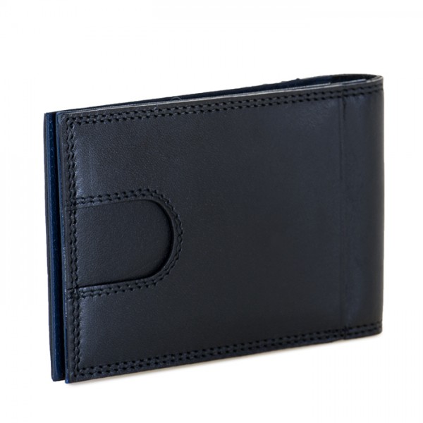 Mywalit Portafoglio da uomo Bi-fold con Portacarte Nero-Blu Only for today