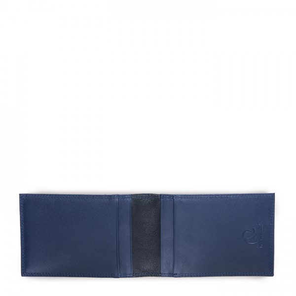 Mywalit Portafoglio da uomo Bi-fold con Portacarte Nero-Blu Only for today