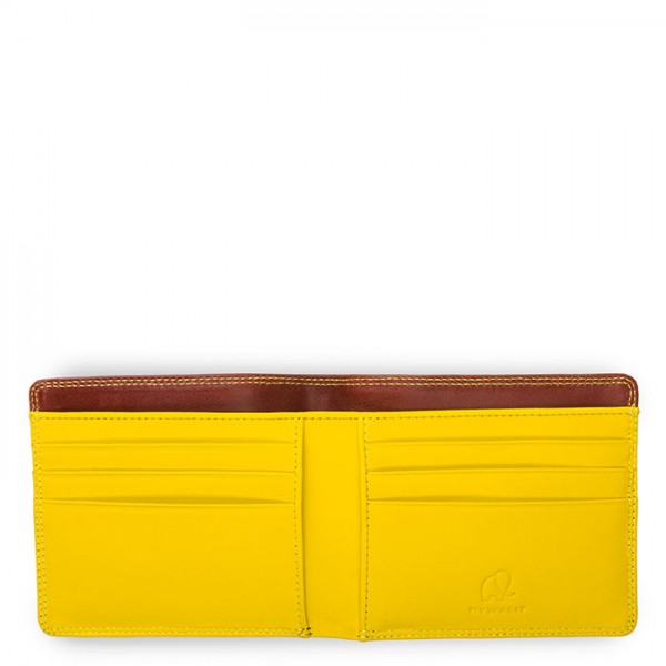 Mywalit Portafoglio da uomo standard E/W con tecnologia RFID Marrone-Giallo Soddisfazione Garantita