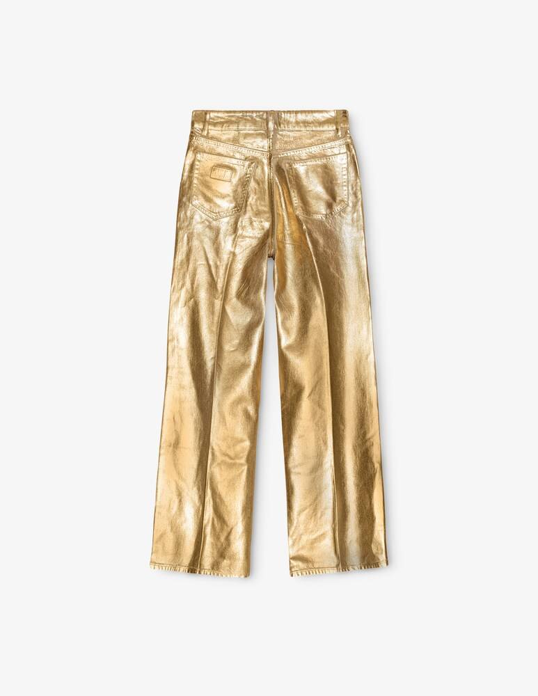 Ganni Jeans larghi in denim laminato Moda