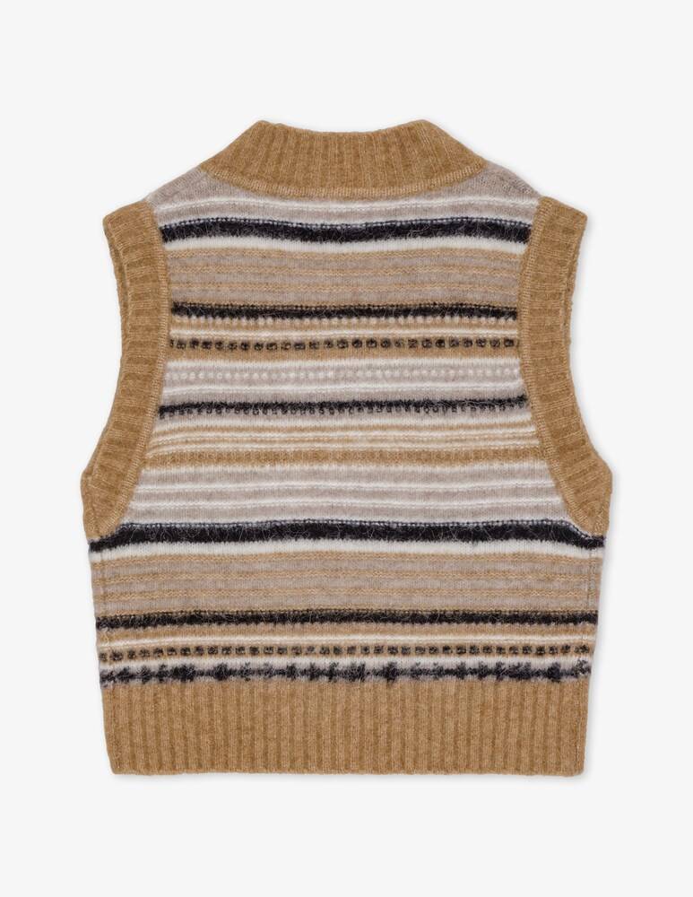 Ganni Gilet in morbida lana a righe In vendita