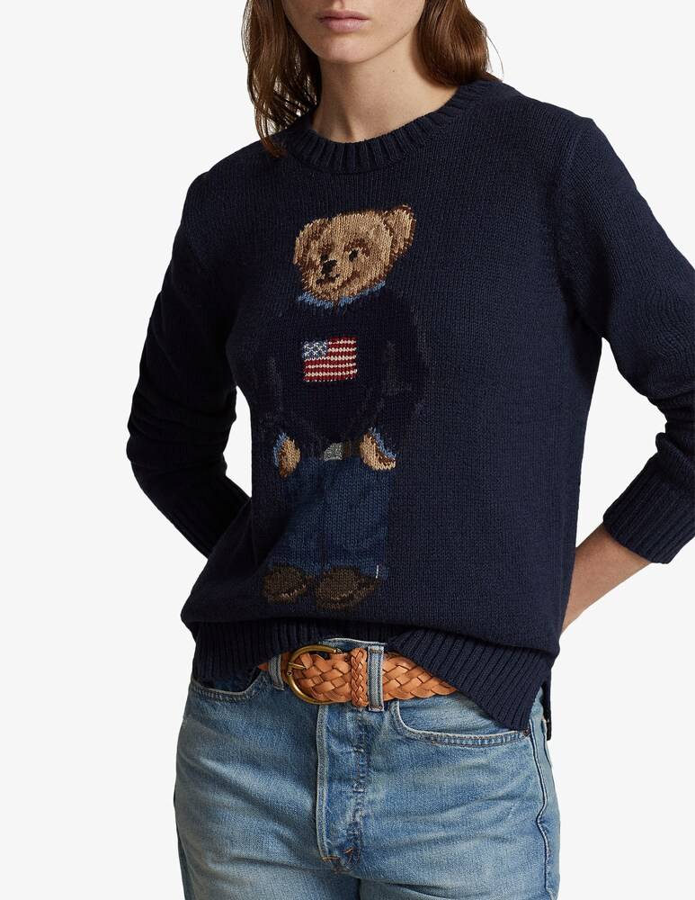 Polo Ralph Lauren Maglione in misto cotone e lino Bear Presa