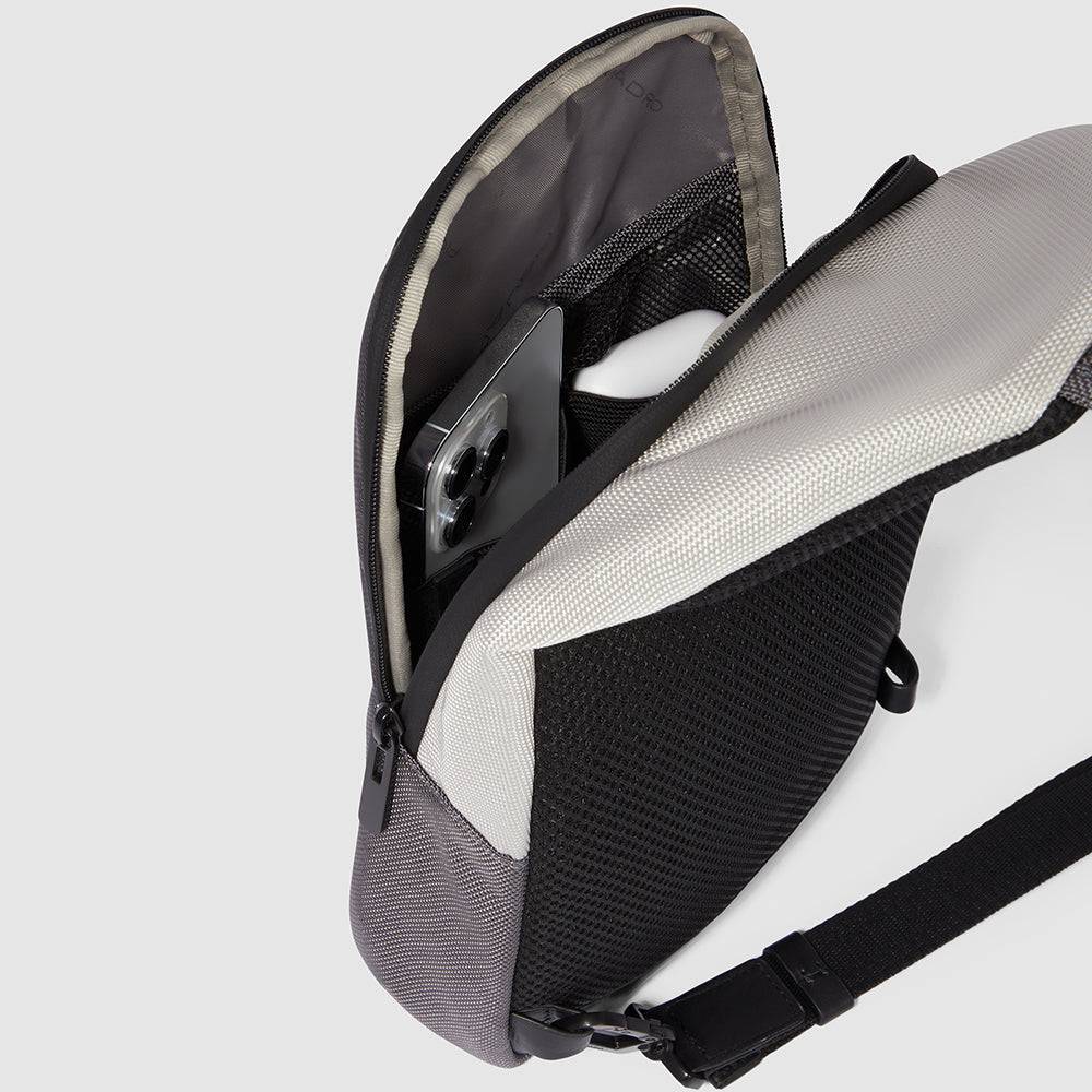 Piquadro Mono sling bag for iPad®mini in recycled fabric Saldi