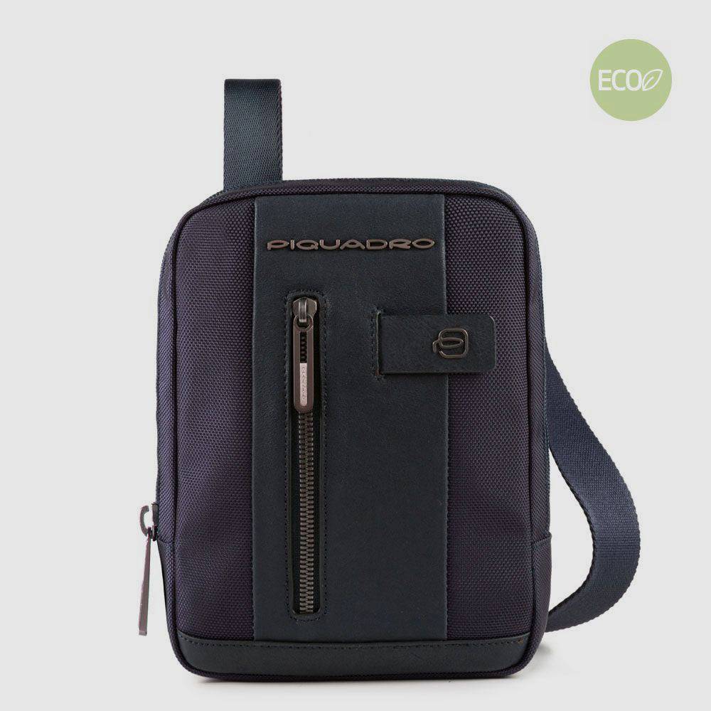 Piquadro iPad®mini pocket crossbody bag in recycled fabric