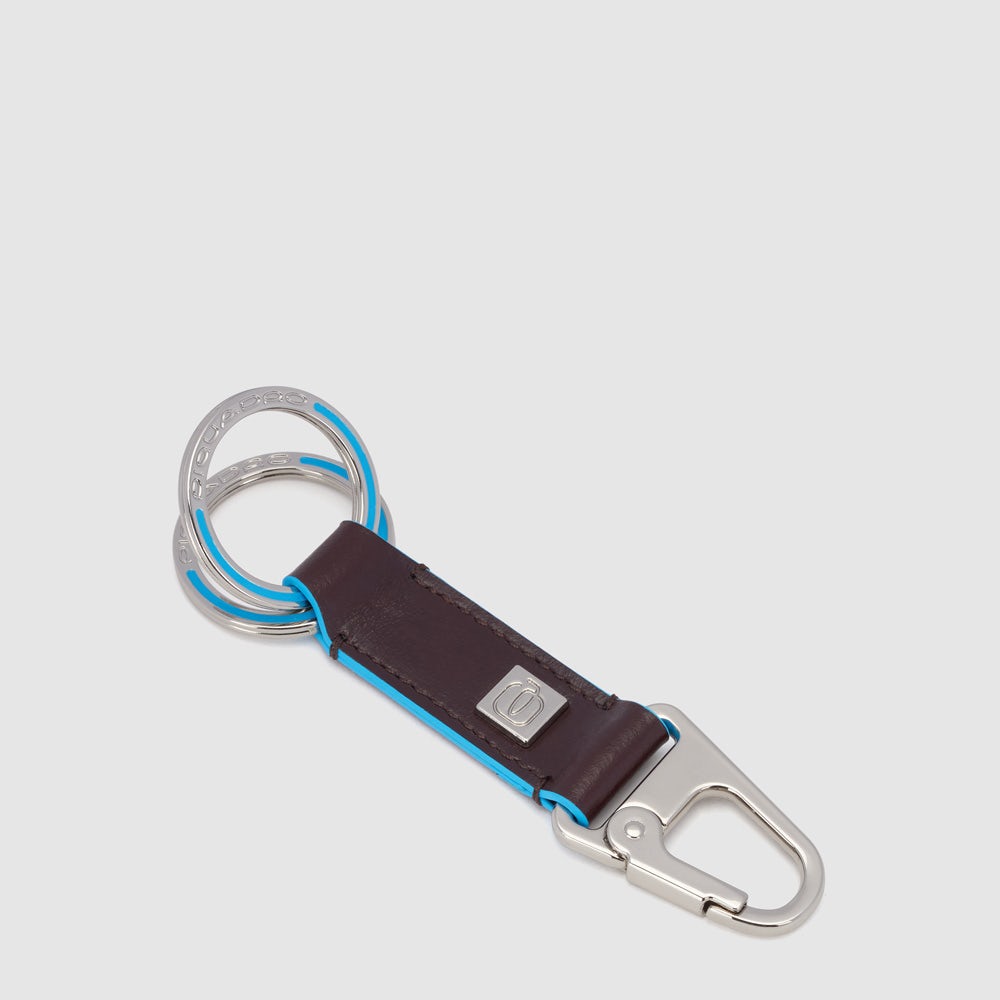 Piquadro Two-ring keychain with carabiner hook Hotsell