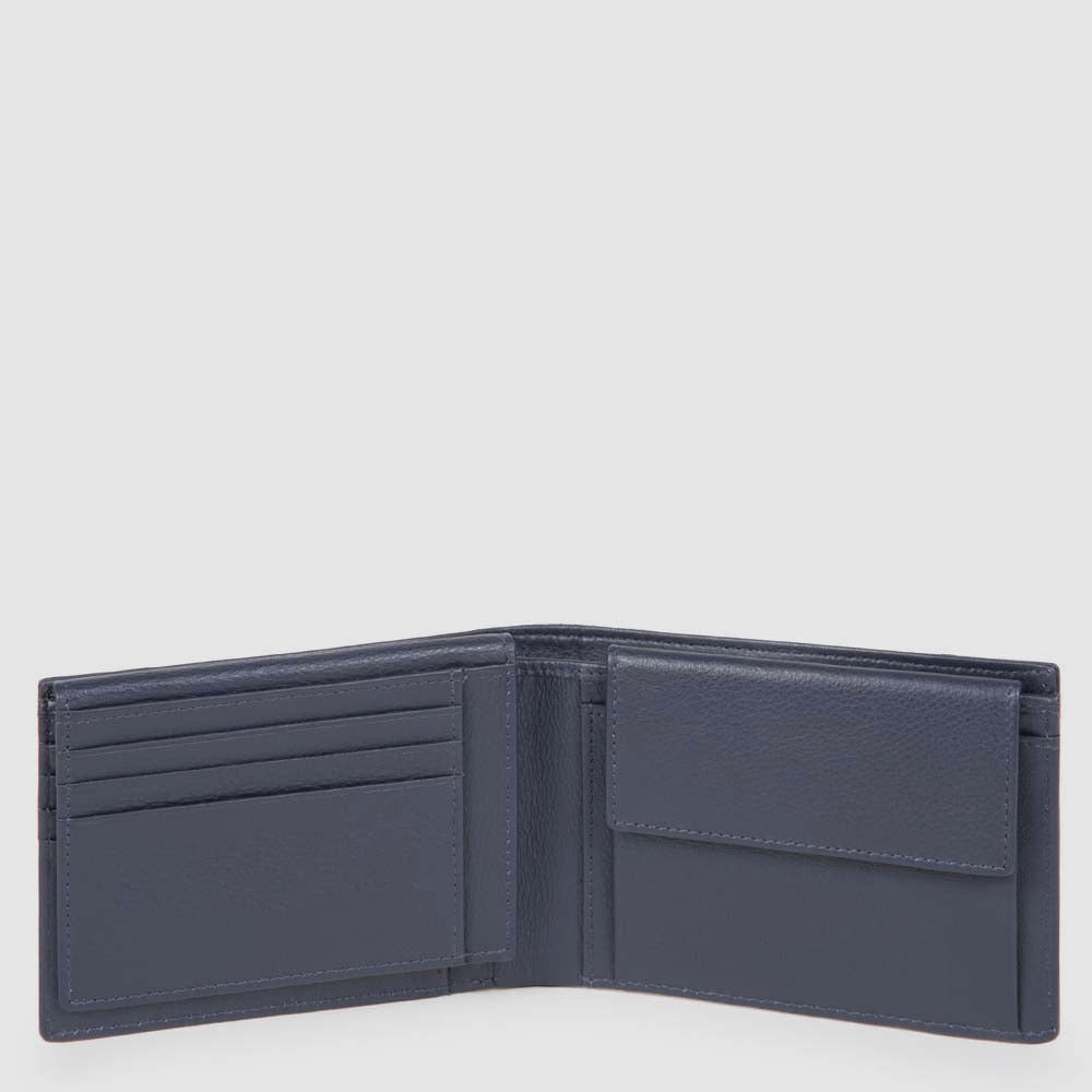 Piquadro Men’s wallet with flip up ID window, coin pocket