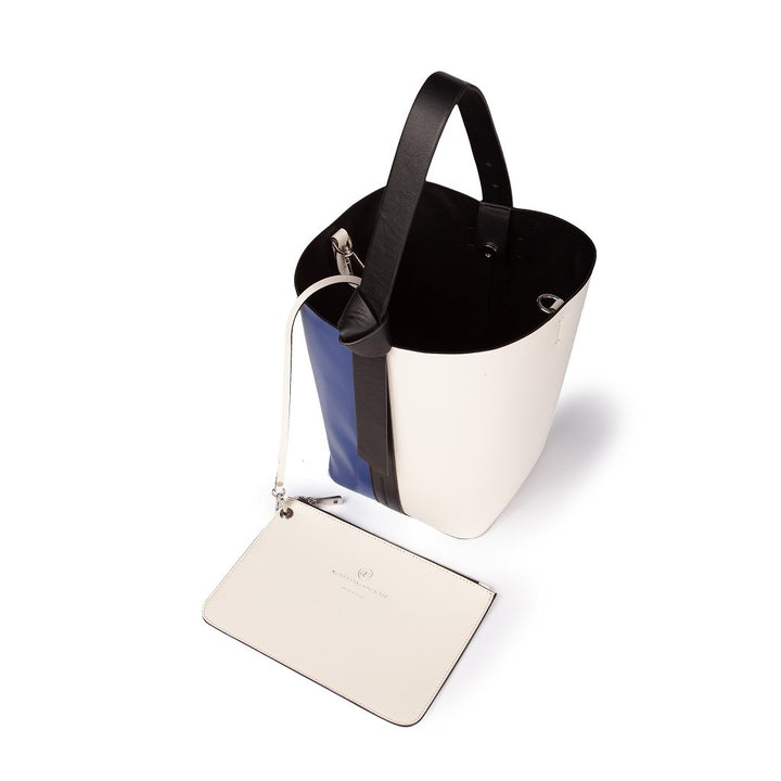 Roberta Gandolfi Cinzia Bucket medium medium in pelle bicolor con tracolla staccabile Offerte