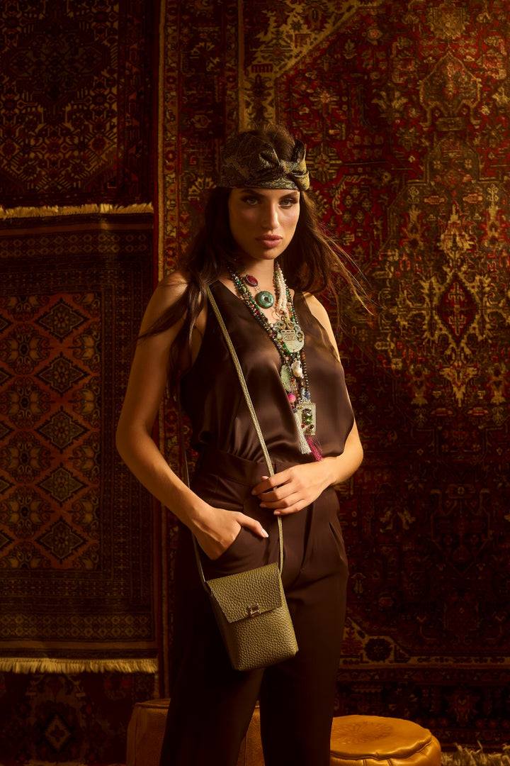 Roberta Gandolfi Elodie minibag and phoneholder in pelle con pratica tasca esterna e tracolla regolabile Soddisfazione Garantita