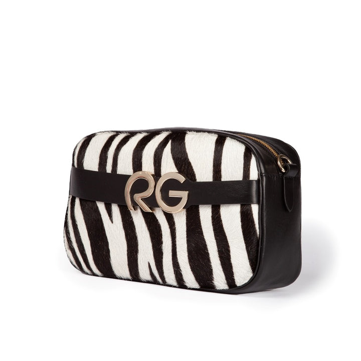 Roberta Gandolfi Dafne pony camera in pelle stampa animalier con tracolla staccabile In Vendita