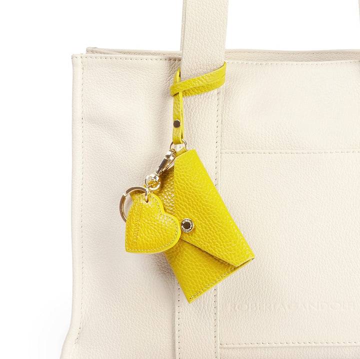 Roberta Gandolfi Tessa shopping in pelle con charms colorato e pratica tasca esterna Vendita