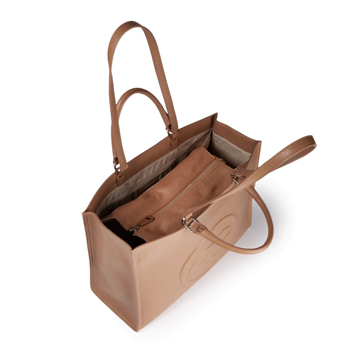 Roberta Gandolfi Roberta Pelle Large Borsa a mano in pelle con doppi spallacci per essere portata a spalla e tramezza Qualità Garantita
