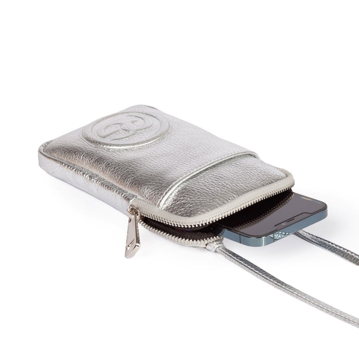 Roberta Gandolfi RG Phone holder in pelle di vitello con tracolla staccabile e regolabile Consegna Veloce