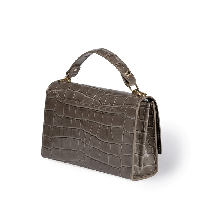 Roberta Gandolfi Nicole cocco compact crossbody borsa in pelle stampa cocco con tramezza interna e tasca esterna con tracolla staccabile e regolabile Novità