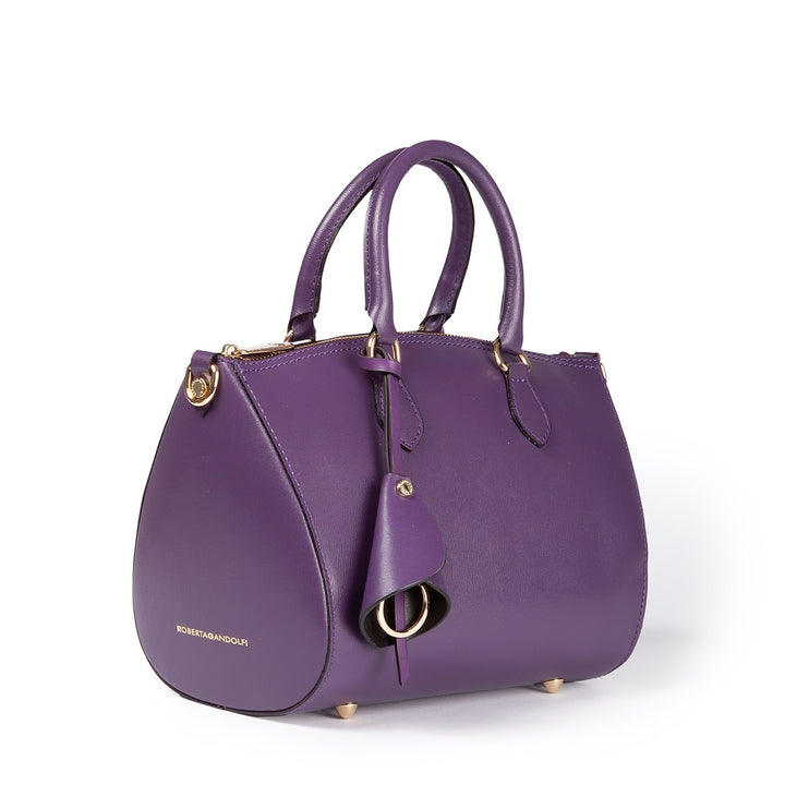 Roberta Gandolfi Nicole bowling in pelle stampa "light saffiano" con tracolla staccabile e regolabile Outlet