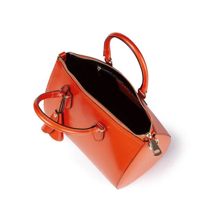 Roberta Gandolfi Nicole bowling in pelle stampa "light saffiano" con tracolla staccabile e regolabile Saldi