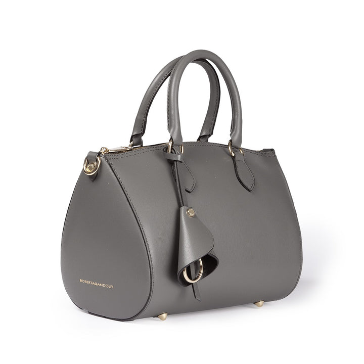 Roberta Gandolfi Nicole bowling in pelle stampa "light saffiano" con tracolla staccabile e regolabile Offerte