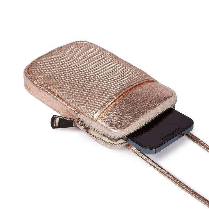 Roberta Gandolfi Yuma Phone holder in pelle di vitello con tracolla staccabile e regolabile e tasca esterna Online