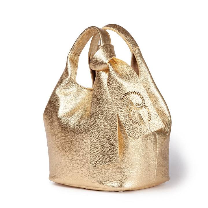 Roberta Gandolfi Maia handbag borsa a mano in pelle martellata e tracolla staccabile Sconto