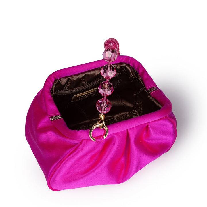 Roberta Gandolfi Sirenetta Puffy mini bag in raso di seta e manico gioiello Moda