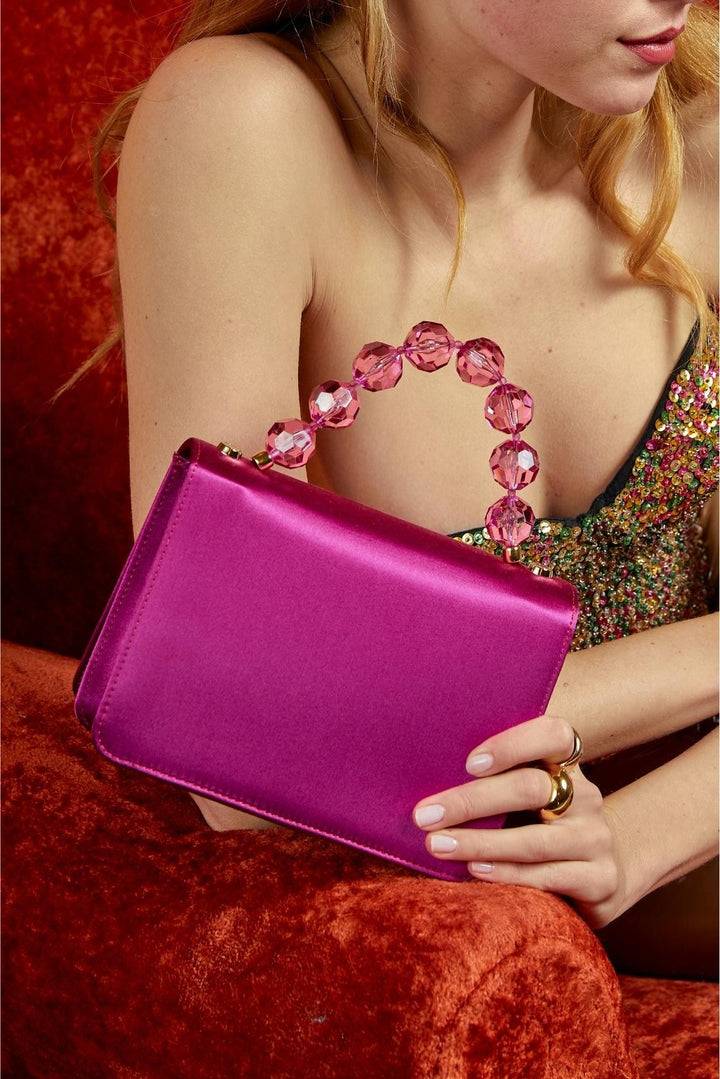 Roberta Gandolfi Sirenetta Mini bag in raso di seta e manico gioiello 2025