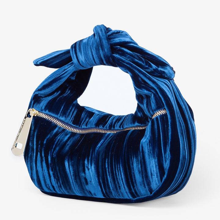 Roberta Gandolfi Bunny Velvet borsa a mano con tracolla staccabile in velluto plissè Vendita Calda