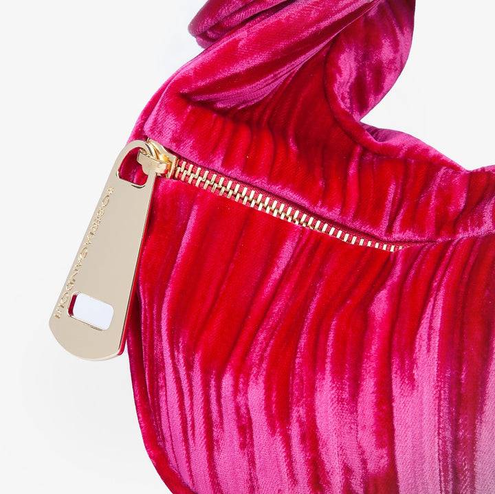Roberta Gandolfi Bunny Velvet borsa a mano con tracolla staccabile in velluto plissè Vendita Economica
