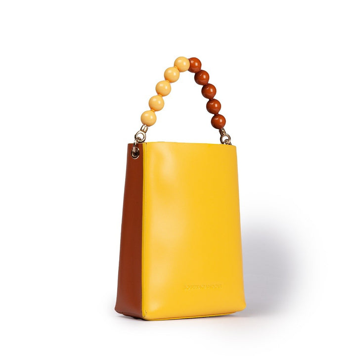 Roberta Gandolfi Zoe mini bag in pelle bicolor e manico gioiello Italy