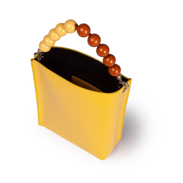 Roberta Gandolfi Zoe mini bag in pelle bicolor e manico gioiello Italy