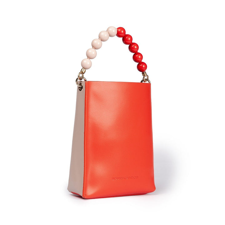 Roberta Gandolfi Zoe mini bag in pelle bicolor e manico gioiello Italia