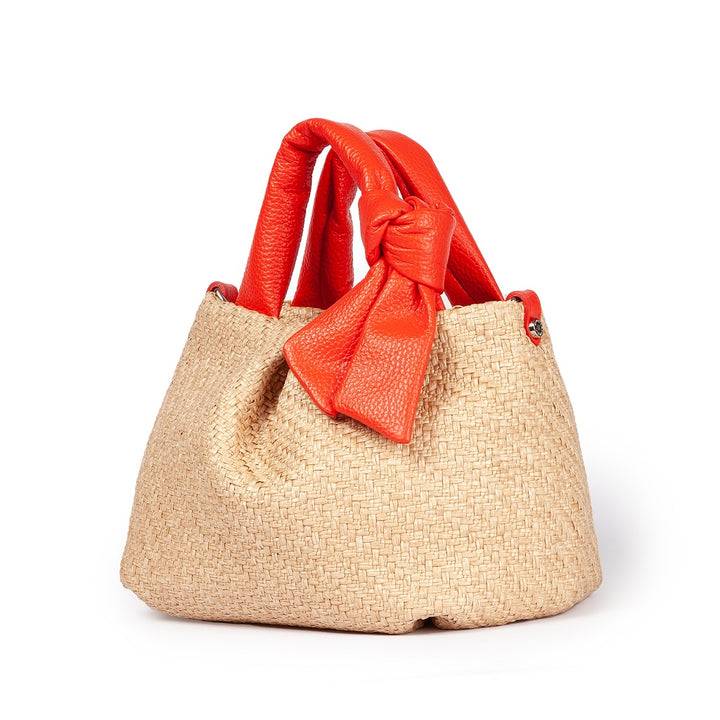 Roberta Gandolfi Matilde Handbag in rafia e pelle con tracolla staccabile Soddisfazione Garantita