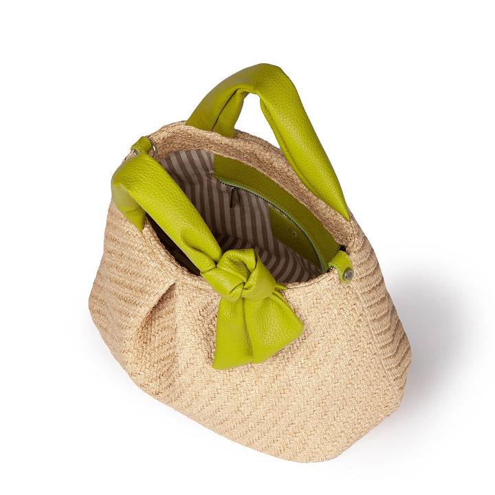 Roberta Gandolfi Matilde Handbag in rafia e pelle con tracolla staccabile Qualità Garantita