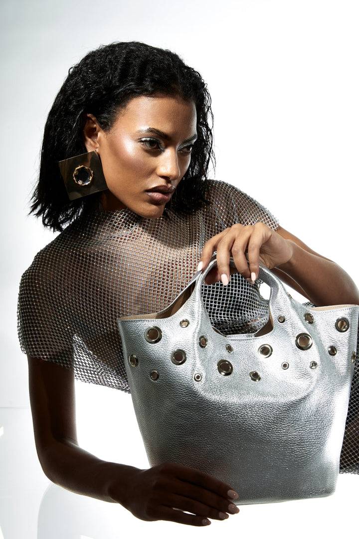 Roberta Gandolfi Belinda medium borsa a mano in pelle con tracolla staccabile Vendita calda