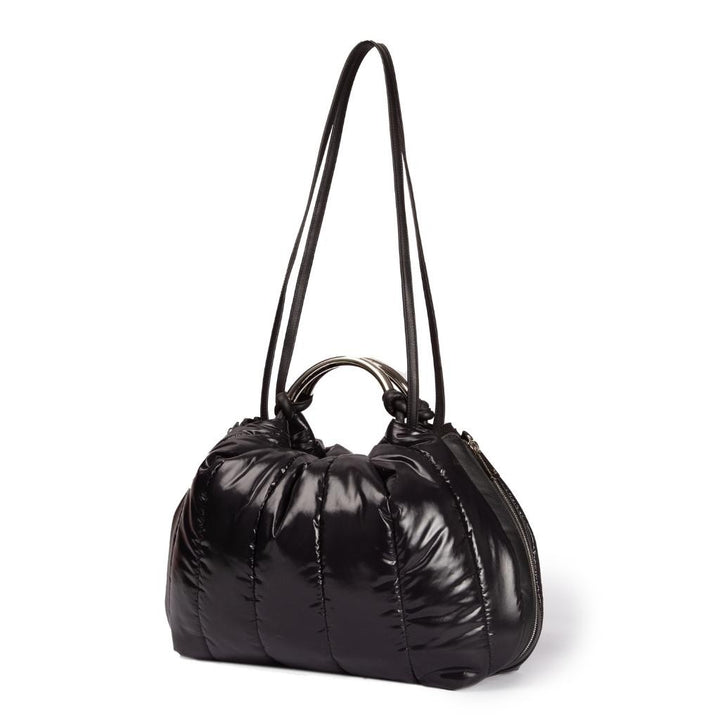 Roberta Gandolfi Naomi Balloon borsa a mano in tessuto antigoccia finiture in pelle e doppi spallacci per essere messa sulla spalla Black Friday Prezzi