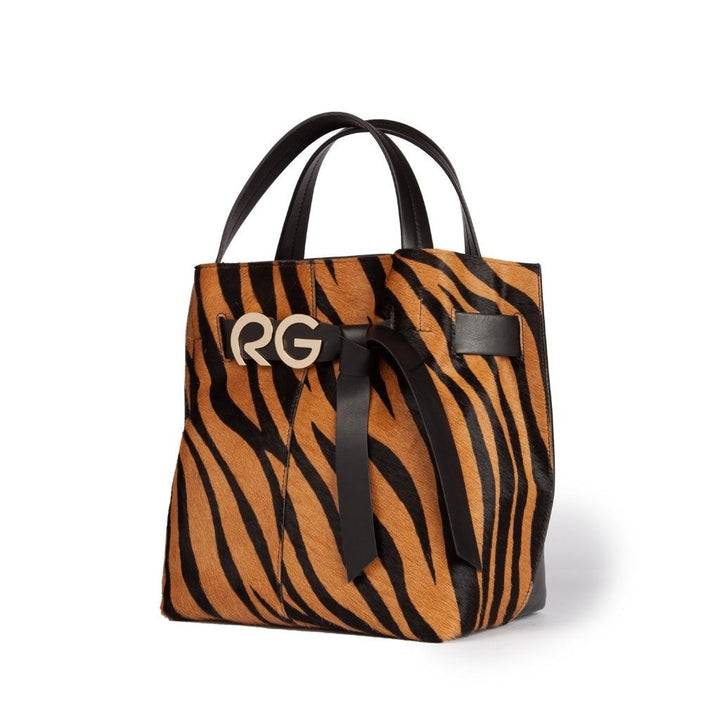 Roberta Gandolfi Dafne pony medium borsa a mano in pelle stampa animalier con tracolla staccabile Pezzi Unici