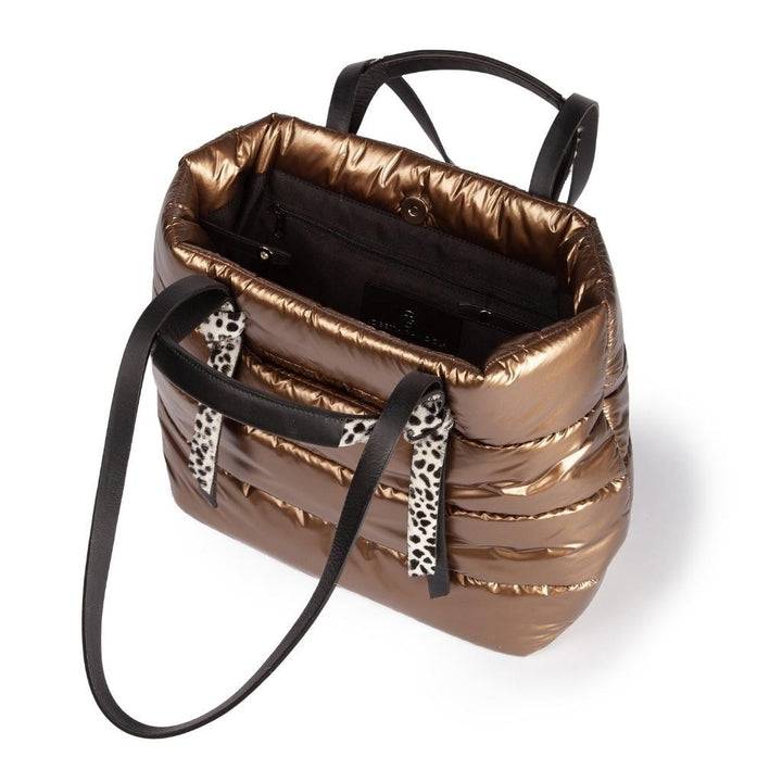 Roberta Gandolfi Luana Shopping in tessuto antigoccia e finiture in pelle con doppia portabilità Offerta