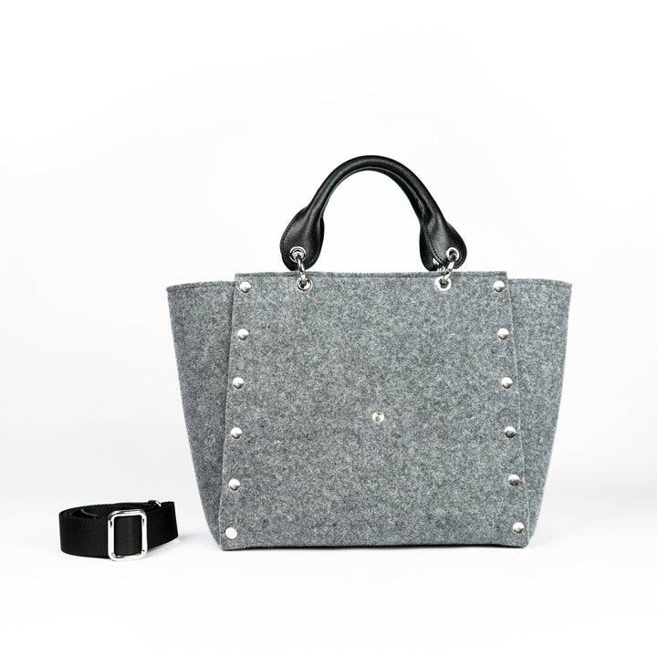 Roberta Gandolfi Rachele handbag borsa a mano in tessuto di lana riciclata e finitura in pelle con tasca staccabile Hotsell