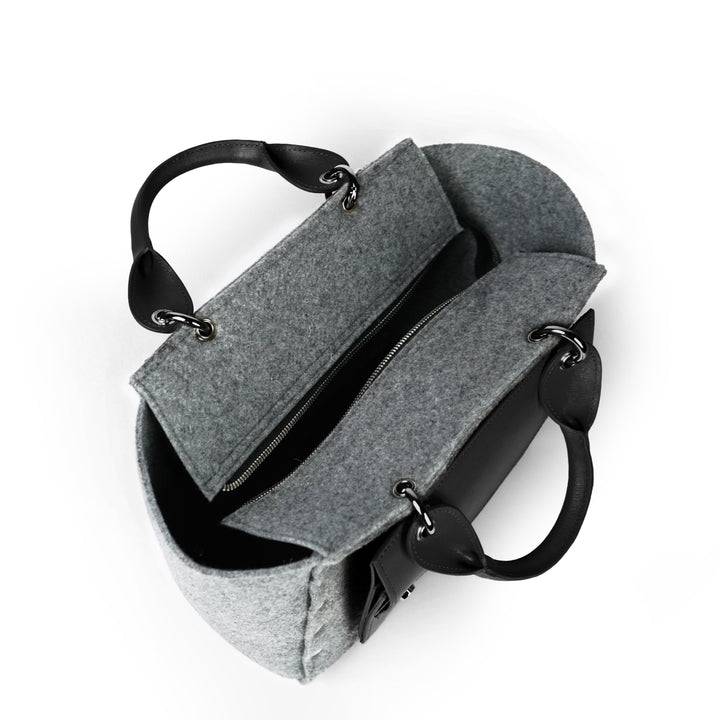 Roberta Gandolfi Rachele handbag borsa a mano in tessuto di lana riciclata e finitura in pelle con tasca staccabile Hotsell