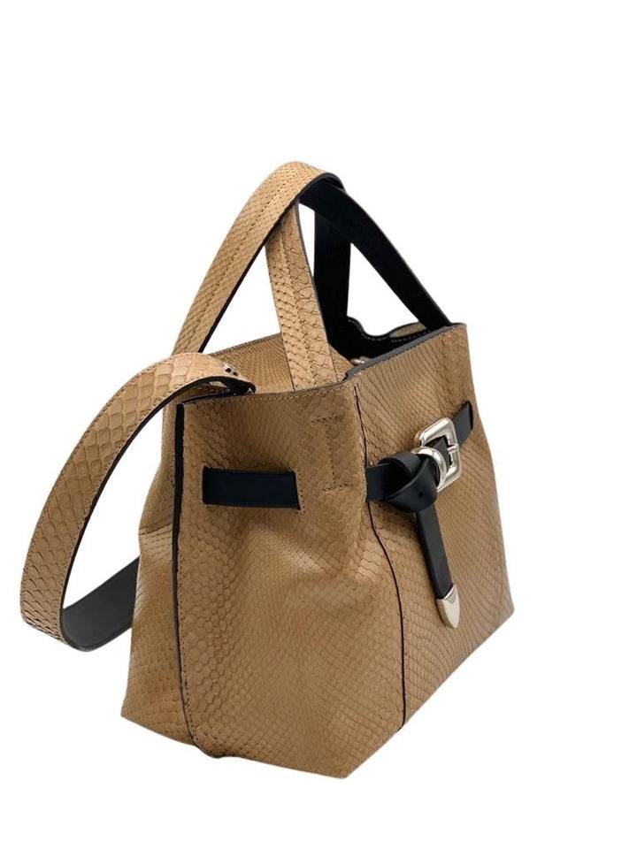 Roberta Gandolfi Martina small borsa in pitone vero con finiture in pelle di vitello Vendite Flash