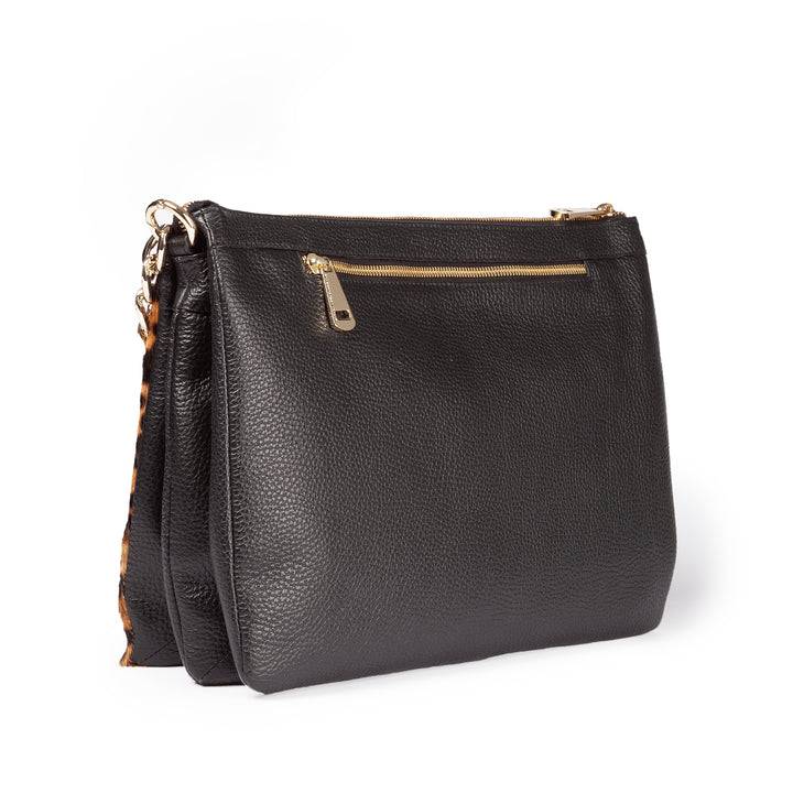 Roberta Gandolfi Alice Pony large borsa in cavallino e pelle martellata con tracolla regolabile e staccabile Prezzo di fabbrica