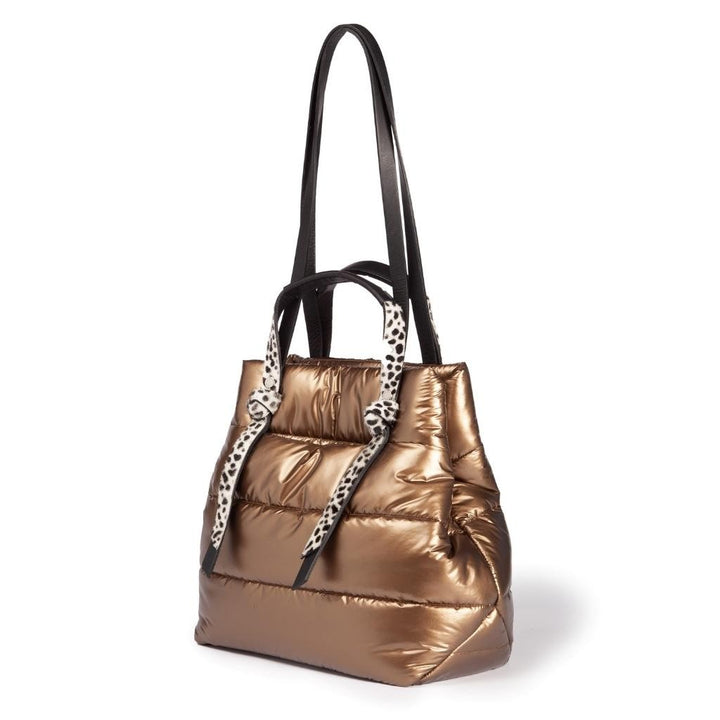 Roberta Gandolfi Luana Shopping in tessuto antigoccia e finiture in pelle con doppia portabilità Offerte giornaliere